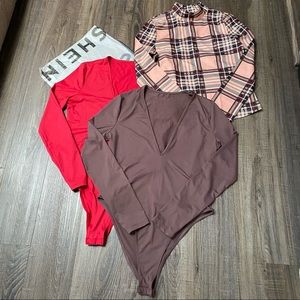 Two Bodysuits and one Top, size Large (3 items)
